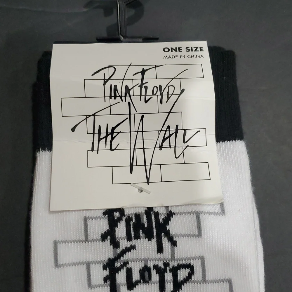 Pink Floyd white black The Wall socks one size fits shoe size US‎ 7-12 new